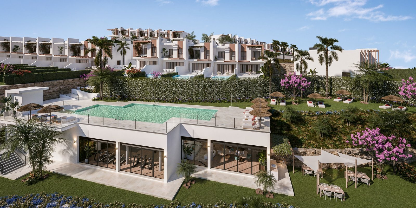 Soleia Living, El Chaparral, Mijas, Vily s golfem a výhledem na moře, Costa del Sol, Nemovitosti Španělsko