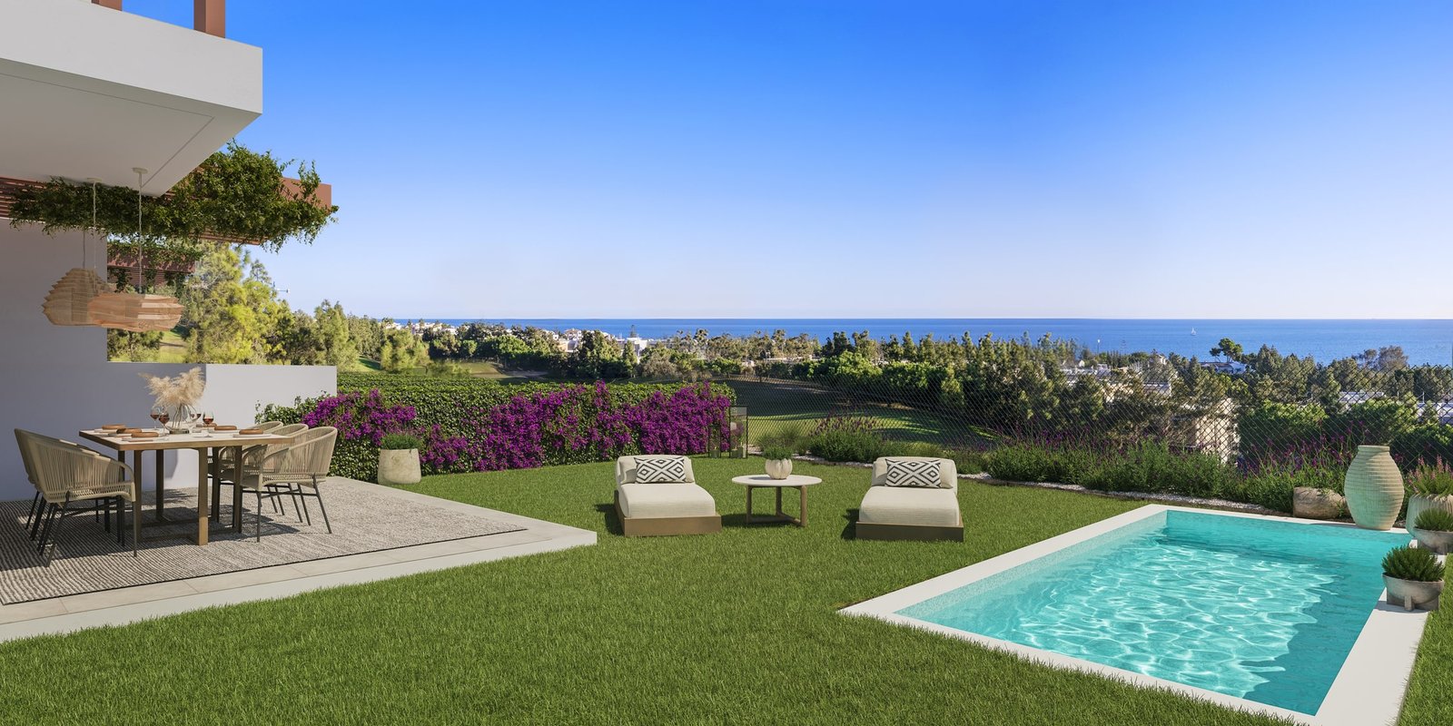 Soleia Living, El Chaparral, Mijas, Vily s golfem a výhledem na moře, Costa del Sol, Nemovitosti Španělsko