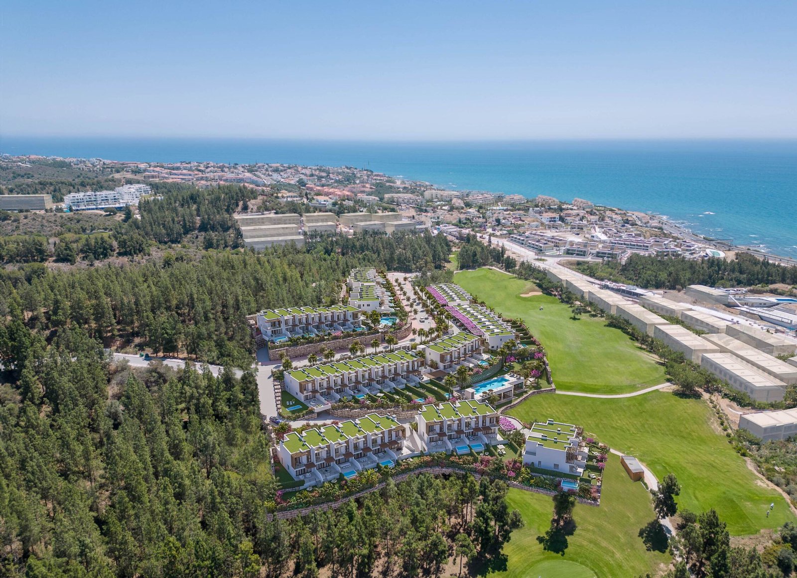 Soleia Living, El Chaparral, Mijas, Vily s golfem a výhledem na moře, Costa del Sol, Nemovitosti Španělsko