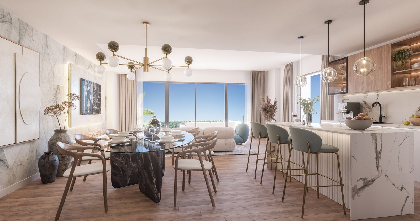 Soleia Living, El Chaparral, Mijas, Vily s golfem a výhledem na moře, Costa del Sol, Nemovitosti Španělsko